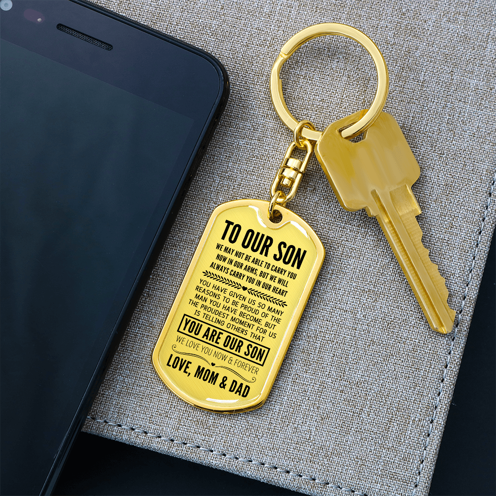 To Our Son, I Closed My Eyes For A Moment, Gift From Mom & Dad Custom Key Chain, Anniversary, Birthday, Graduation Gift