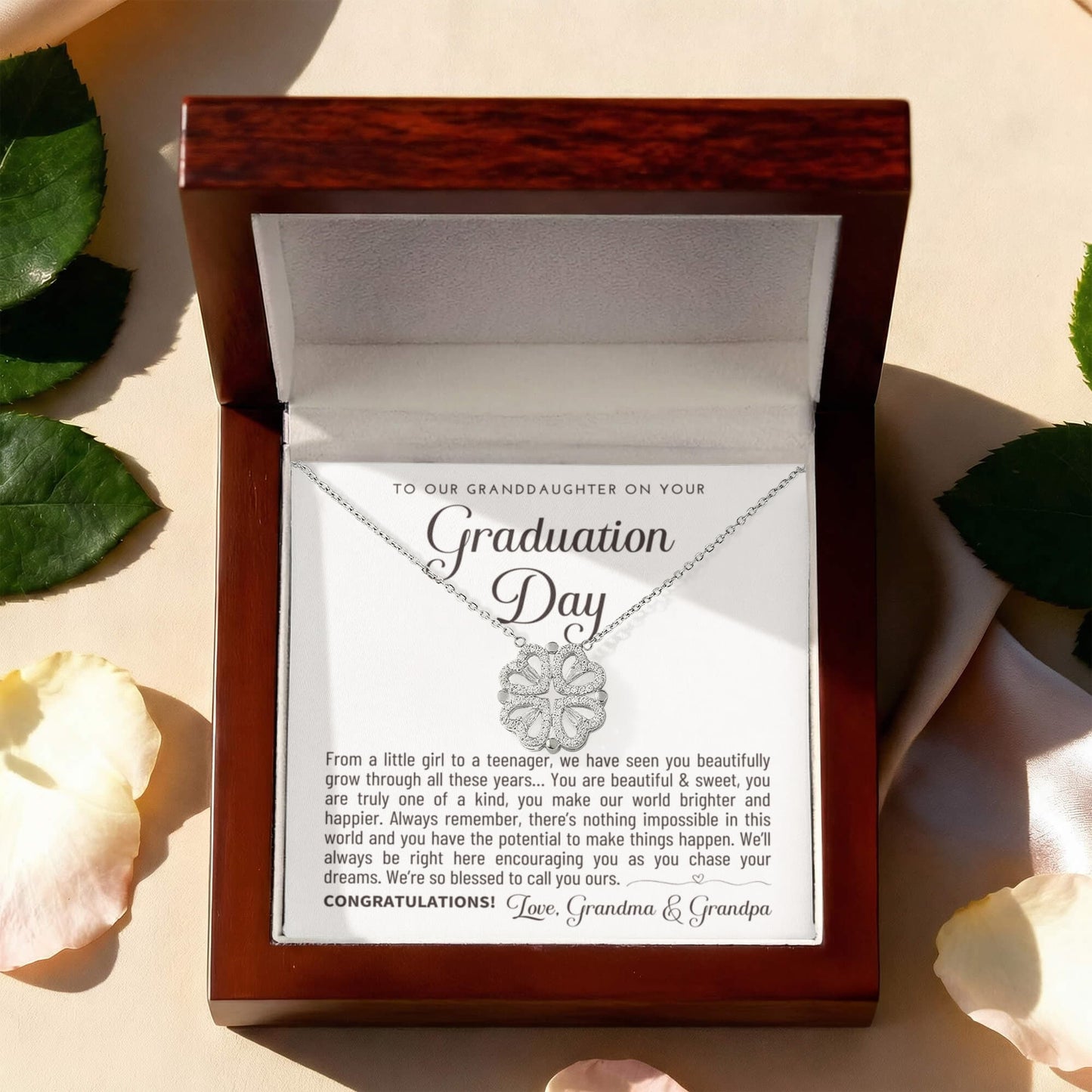 Granddaughter Graduation Gift from Grandma & Grandpa, Gift for Granddaughter Graduation, Granddaughter Graduation Necklace
