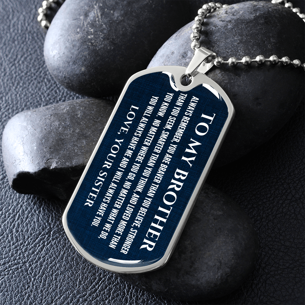 To My Brother - Personalized Dog Tag Necklace | "My Best Friend" Gift from Sister