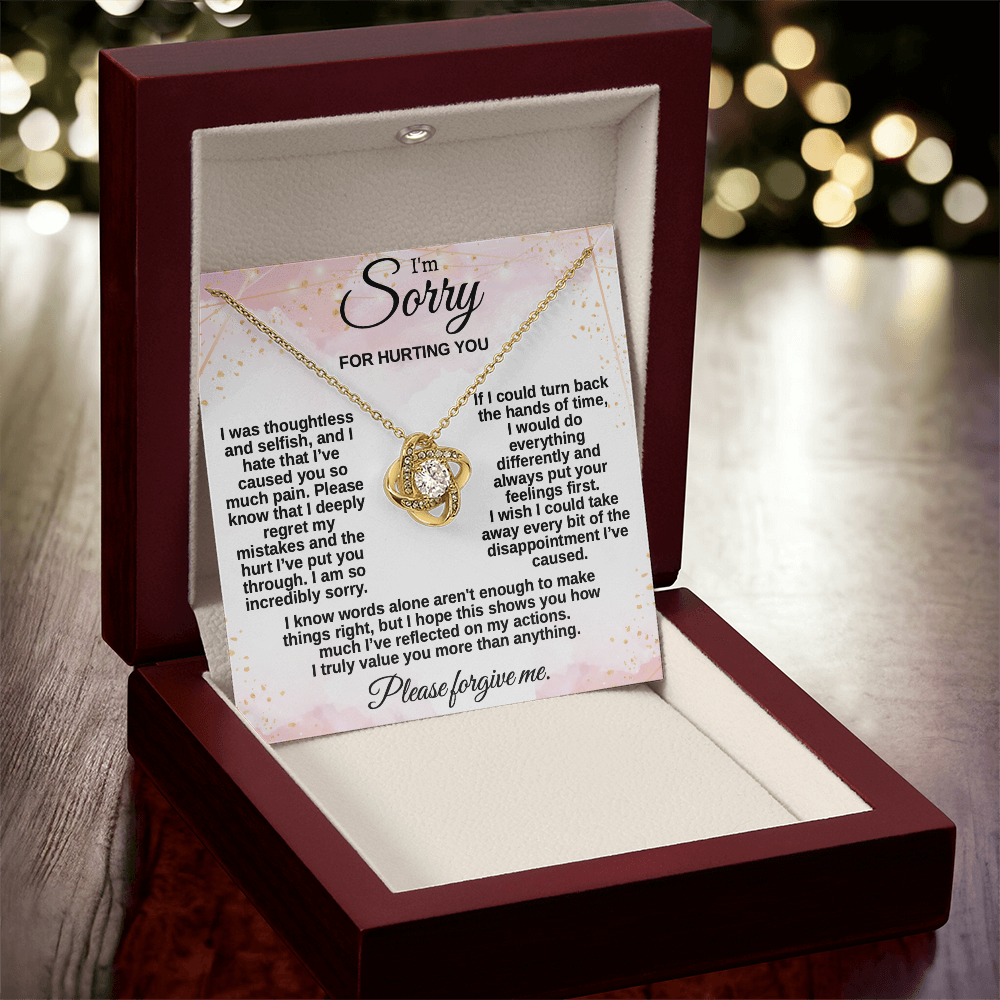 Apology Gift for Her, I'm Sorry Necklace for Girlfriend, Please Forgive Me Jewelry, Meaningful Gift for Wife after Fight, Heartfelt Message Card