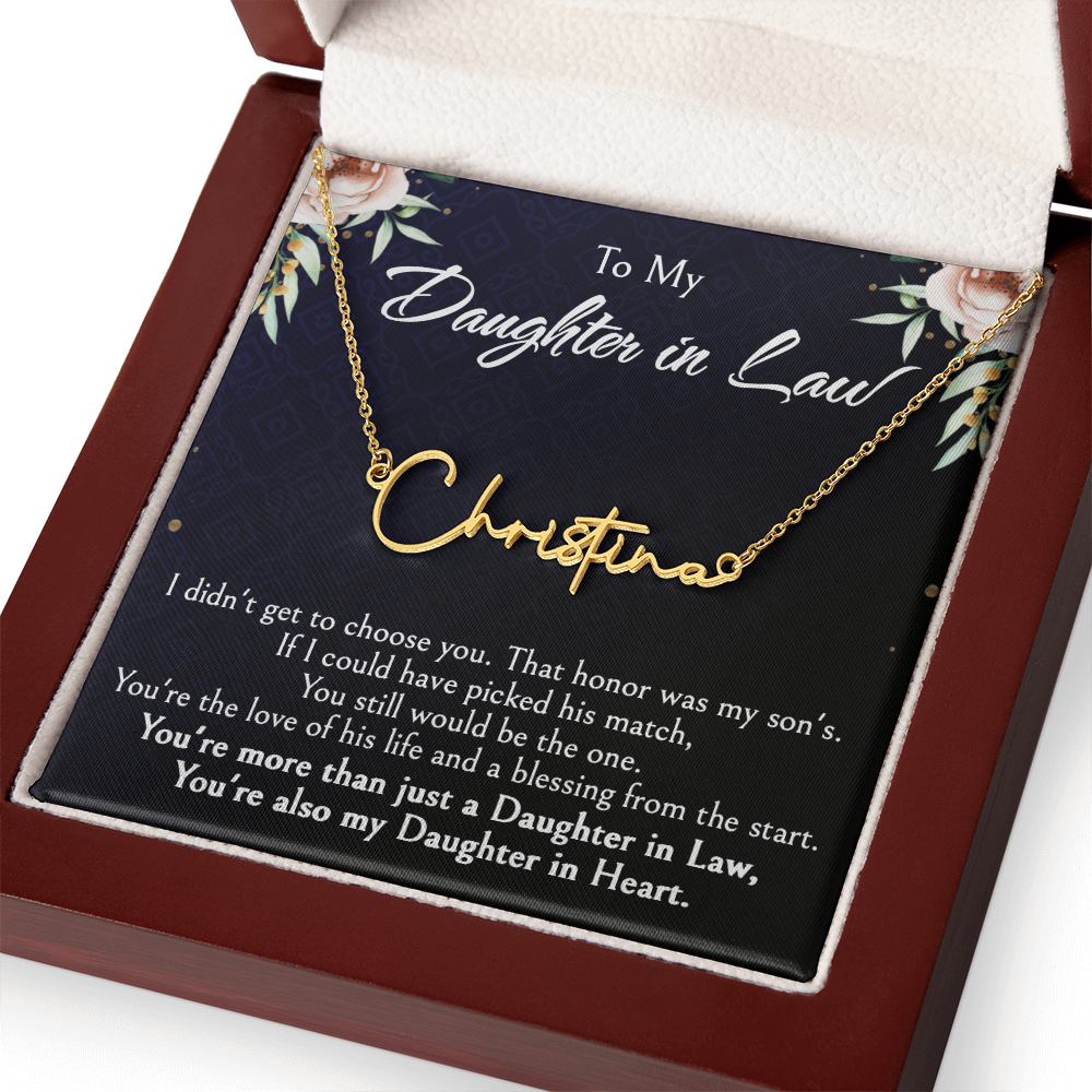 Custom Name Jewelry Gift for Daughter-in-Law, Meaningful Bonus Daughter Gift from Mother-in-Law, Personalized Pendant with Message Box