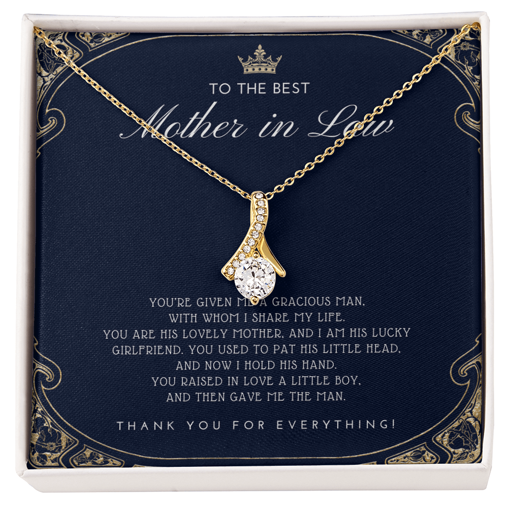 Mother in Law Gift - Mother's Day Gift for Mother-in-Law - Elegant Necklace with Faux Flower Bouquet - Mom in Law Jewelry Gift Set