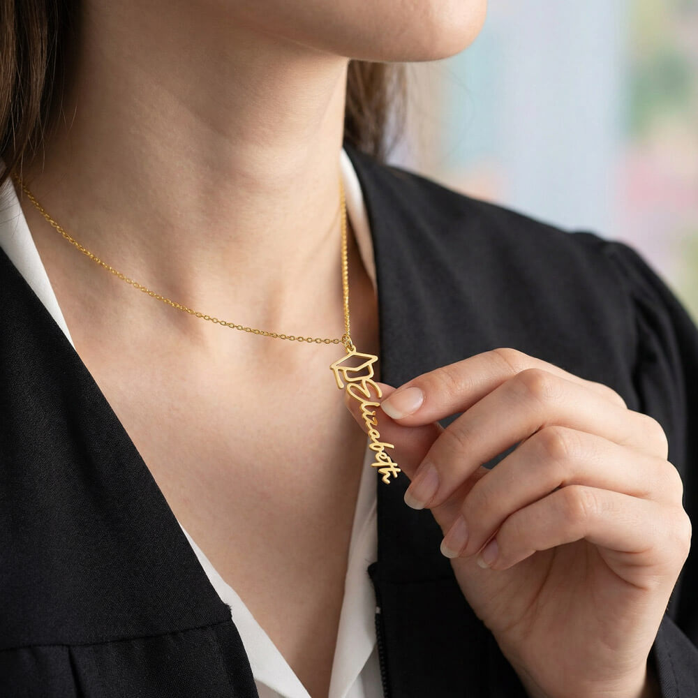 Personalized Name Necklace, 2026 Graduation Gift for Her, Custom Nameplate Necklace, Class of 2026 Jewelry, High School Grad Gift