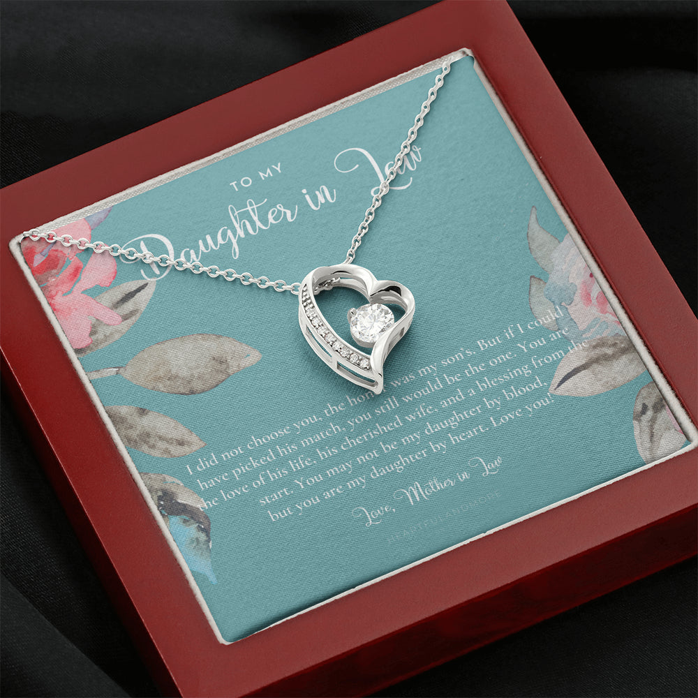 Daughter-In-Law Gift Necklace, Wedding Gift, Jewelry From Mother-In Law, Gift for Bride, Daughter-In-Heart