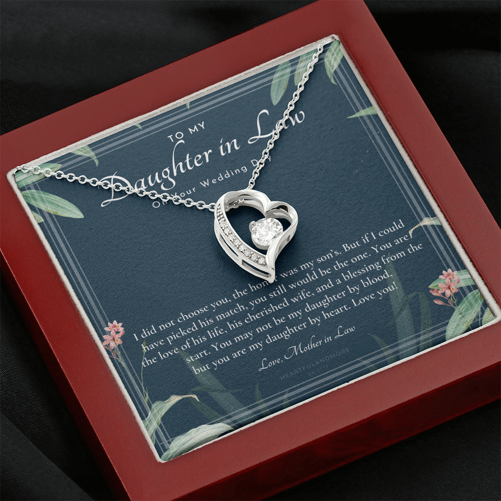 Daughter-In-Law Gift Necklace, Wedding Gift, Jewelry From Mother-In Law, Gift for Bride, Daughter-In-Heart