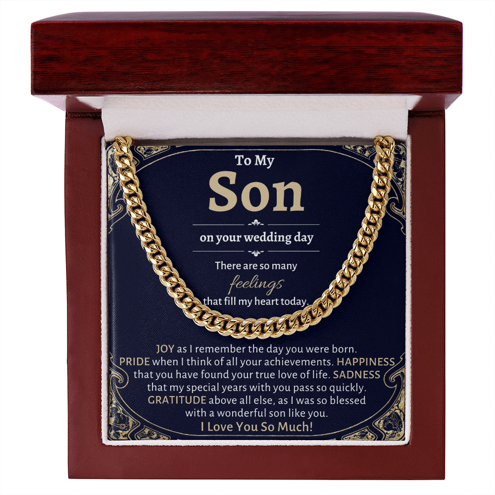 Groom Gift from Mom, To My Son on Your Wedding Day, Son Wedding Day Gift, Gift for Son on Wedding Day, Son Wedding Cuban Chain from Mom