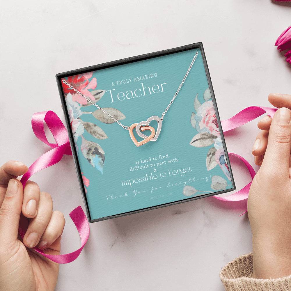 Teacher Gift, Gift for Teacher Necklace, A Truly Amazing Teacher Appreciation Gift