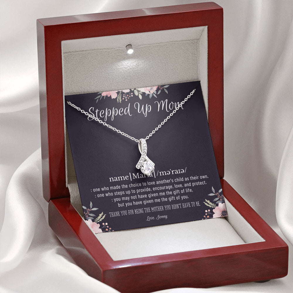 Stepmom Necklace, Stepmom Birthday Gift Idea, Meaningful Stepmom Gift, Thank You Stepmom, Unbiological Mom Gift, Bonus Mom Necklace