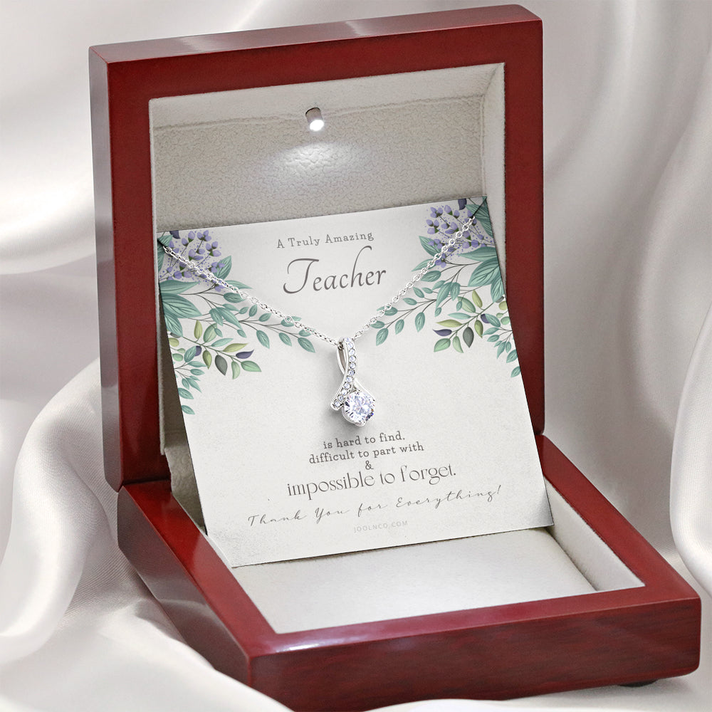 Teacher Gift, Gift for Teacher Necklace, A Truly Amazing Teacher Appreciation Gift, Gorgeous Heart Necklace for Teacher