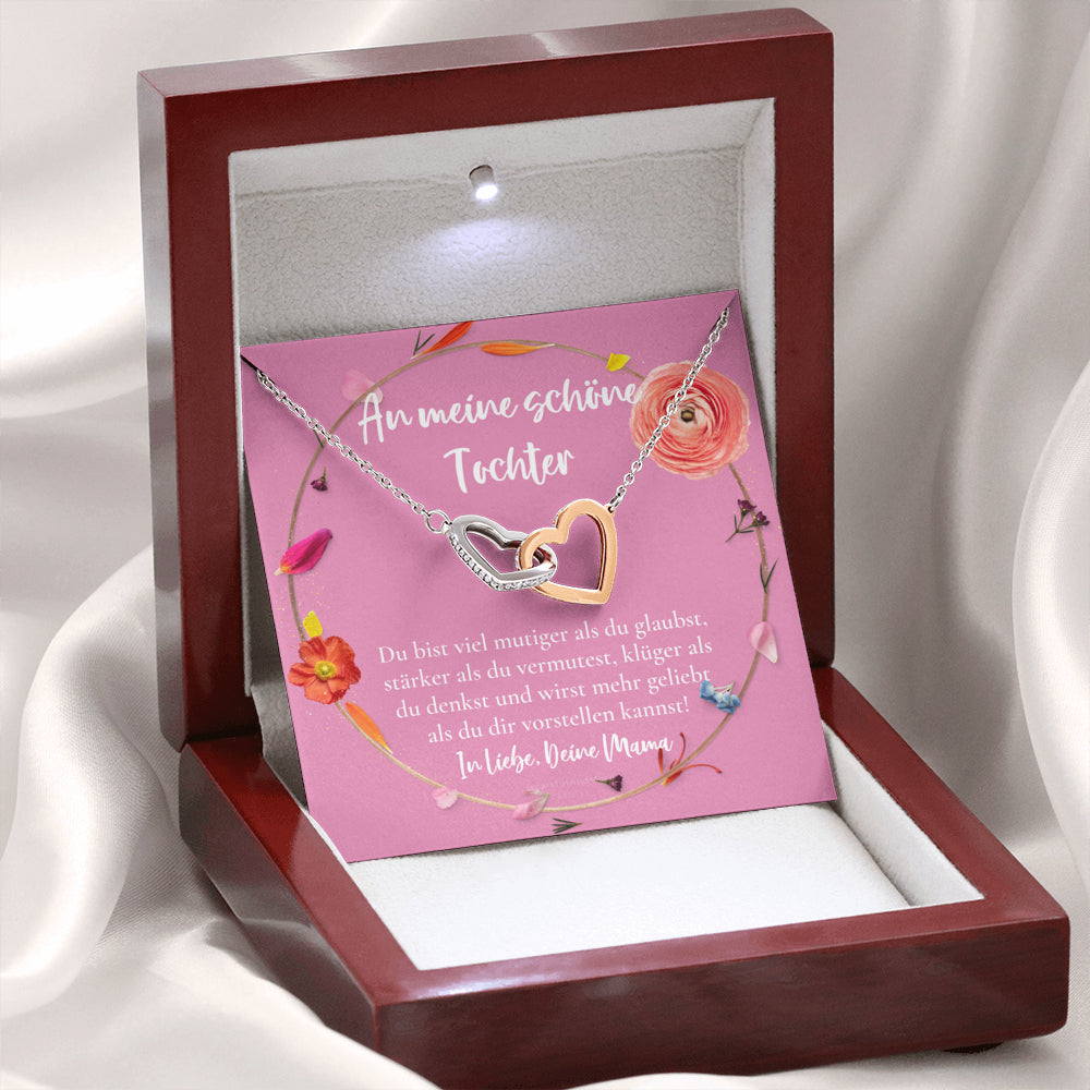 Halskette für Tochter, Geburtstagsgeschenk für Tochter, Goldene Herzen Kette für Tochter, Silberkette, Konfirmation Geschenk, für Tochter