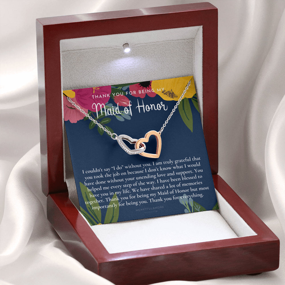 Maid of Honor Thank You Gift From Bride, Bridesmaid Gift, Maid of Honor Gift Necklace, Matron of Honor Gift, Thank You Gift From Bride