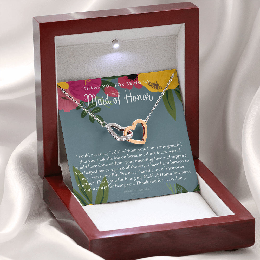 Maid of Honor Thank You Gift From Bride, Bridesmaid Gift, Maid of Honor Gift Necklace, Matron of Honor Gift, Thank You Gift From Bride