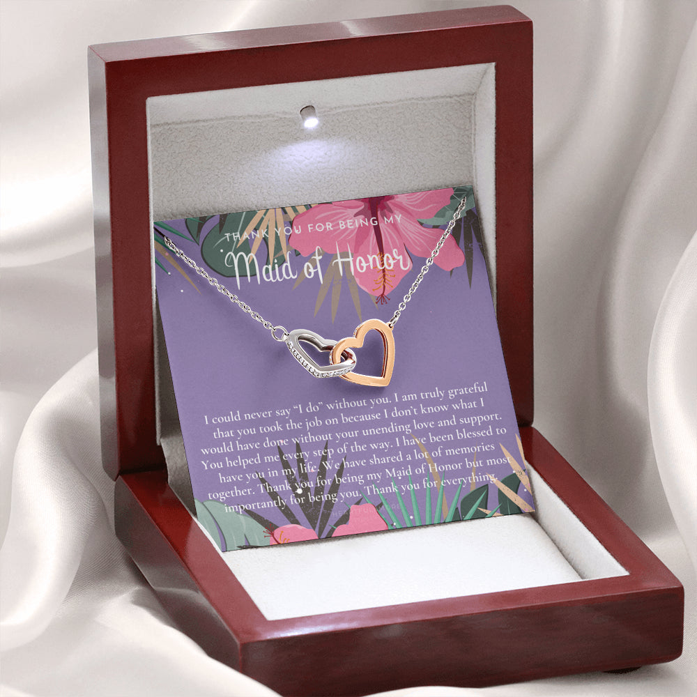 Maid of Honor Thank You Gift From Bride, Bridesmaid Gift, Maid of Honor Gift Necklace, Matron of Honor Gift, Thank You Gift From Bride