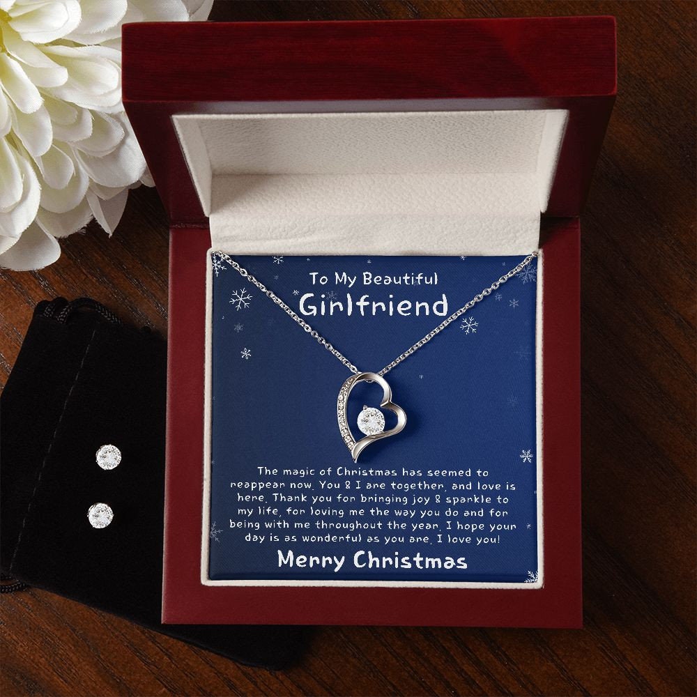 Christmas Gift for Girlfriend, Christmas Present for Girlfriend, Christmas Gift for Love, Necklace Earring Set Christmas Gift for Girlfriend