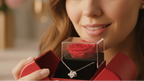Heart-Shaped Red Rose Jewelry Box Necklace – Romantic Gift for Wife or Girlfriend | Christmas & Anniversary Surprise