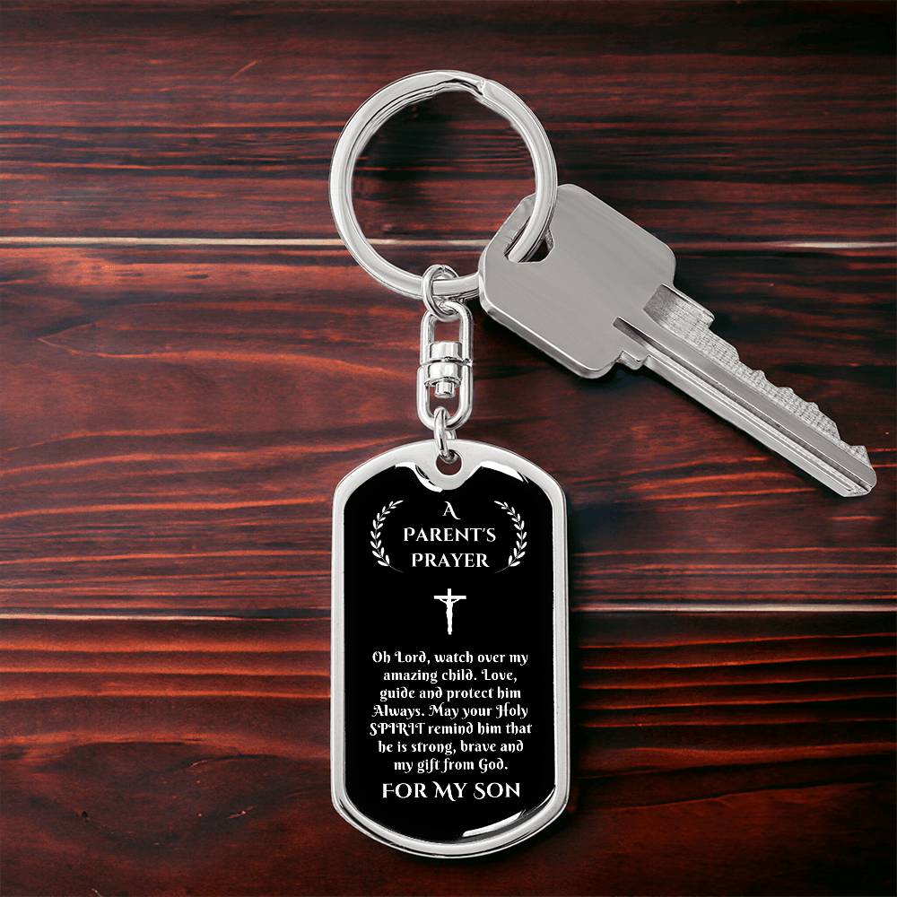 A Parent's Prayer for My Son, Small Gift for Son from Mother, Mother to Son Gift, Fathers to Son Gift, Prayer, Prayer Key Chain for Son, Birthday, Graduation