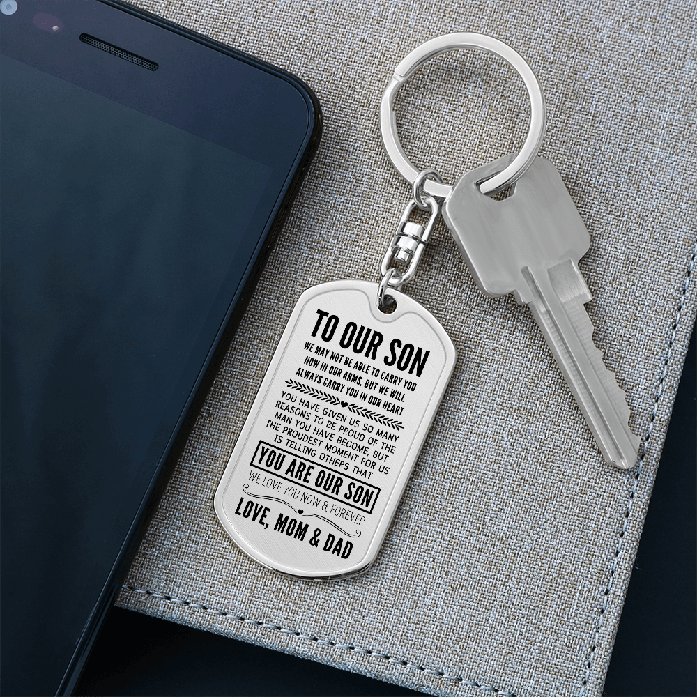 To Our Son, I Closed My Eyes For A Moment, Gift From Mom & Dad Custom Key Chain, Anniversary, Birthday, Graduation Gift