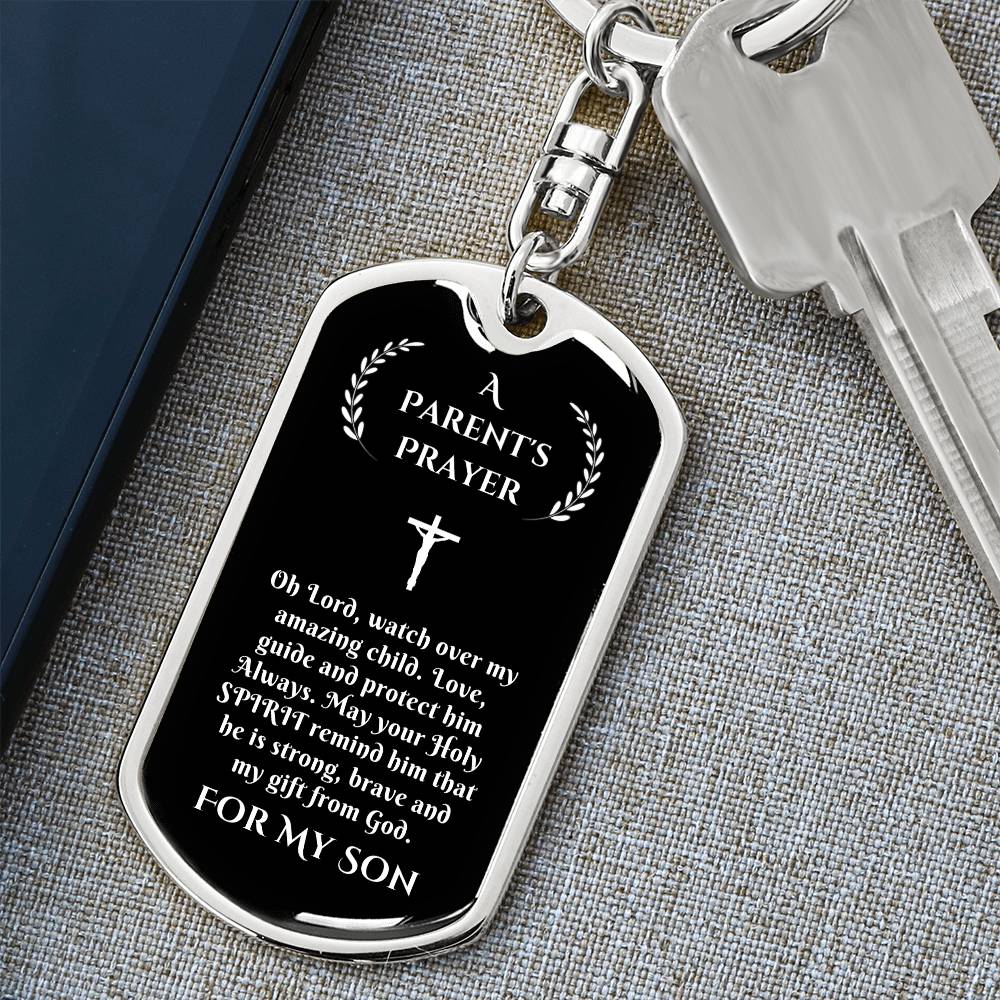 A Parent's Prayer for My Son, Small Gift for Son from Mother, Mother to Son Gift, Fathers to Son Gift, Prayer, Prayer Key Chain for Son, Birthday, Graduation