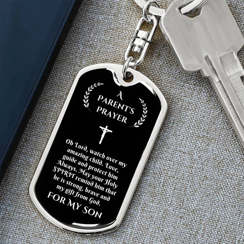 A Parent's Prayer for My Son, Small Gift for Son from Mother, Mother to Son Gift, Fathers to Son Gift, Prayer, Prayer Key Chain for Son, Birthday, Graduation