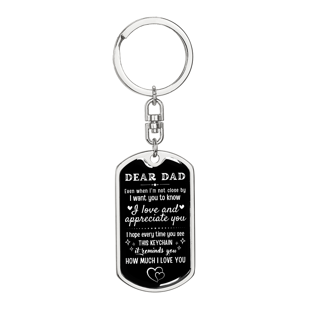 Father's Day Gift for Dad from Daughter Son Personalized Dad Keychain Custom Keyring, To My Dad Gift, Birthday Christmas Father's Day, Step Dad
