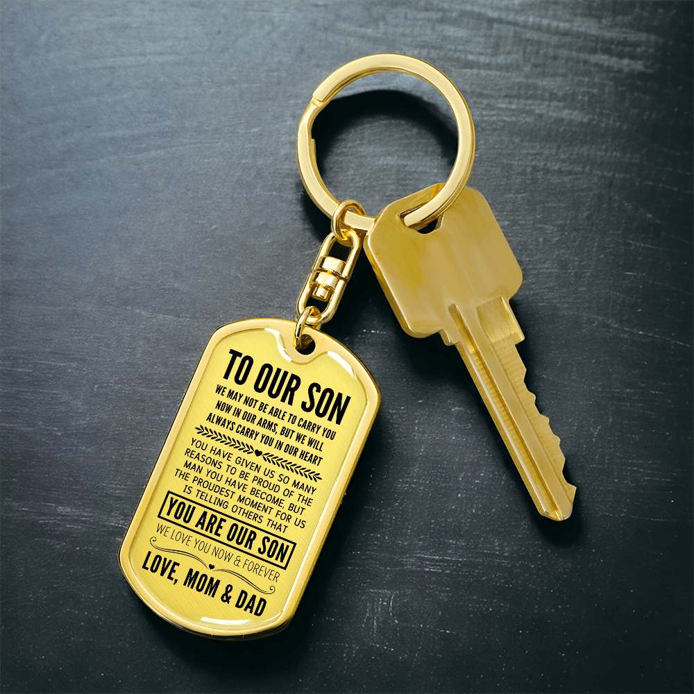 To Our Son, I Closed My Eyes For A Moment, Gift From Mom & Dad Custom Key Chain, Anniversary, Birthday, Graduation Gift