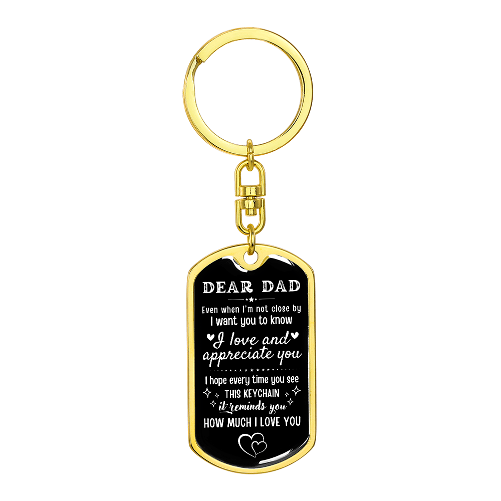 Father's Day Gift for Dad from Daughter Son Personalized Dad Keychain Custom Keyring, To My Dad Gift, Birthday Christmas Father's Day, Step Dad