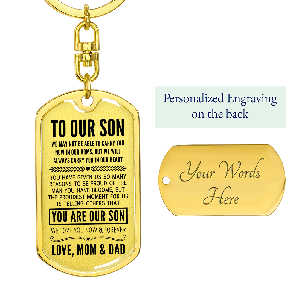 To Our Son, I Closed My Eyes For A Moment, Gift From Mom & Dad Custom Key Chain, Anniversary, Birthday, Graduation Gift
