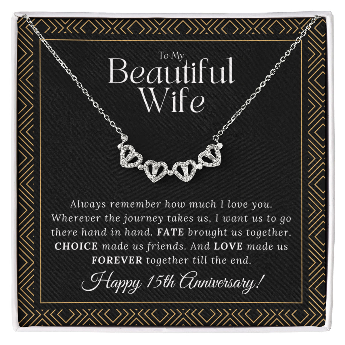 15 Year Anniversary Gift For Wife, 15 Year Anniversary Gifts, 15 Year Wedding Anniversary Gift Ideas, 2-in-1 Magnetic Hearts & Lucky Clover Necklace