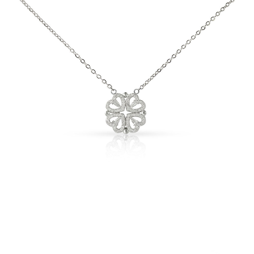 15 Year Anniversary Gift For Wife, 15 Year Anniversary Gifts, 15 Year Wedding Anniversary Gift Ideas, 2-in-1 Magnetic Hearts & Lucky Clover Necklace