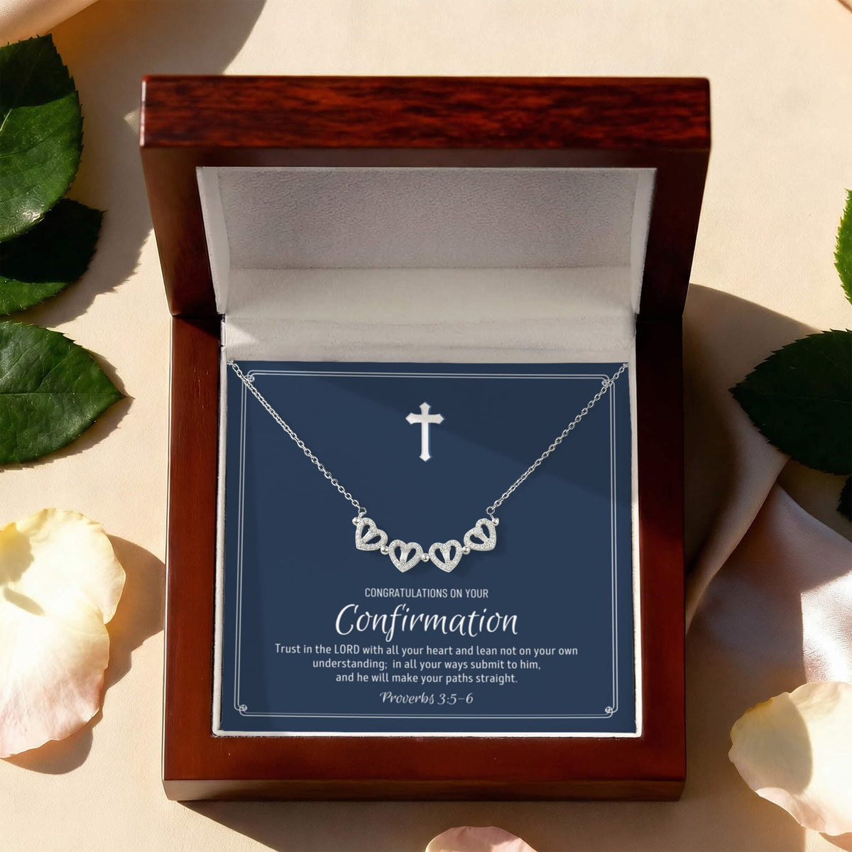 Confirmation Gift For Girls, Confirmation Granddaughter, Magnetic Hearts NecklaceNecklace, Confirmation Gift Ideas For Girls, Catholic Confirmation Gift