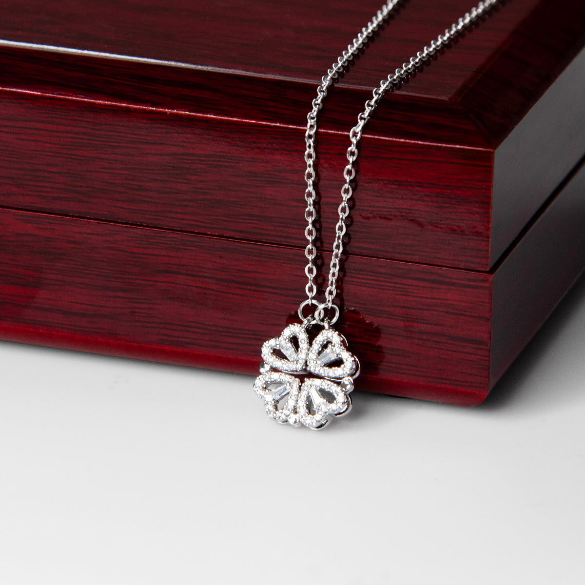 15 Year Anniversary Gift For Wife, 15 Year Anniversary Gifts, 15 Year Wedding Anniversary Gift Ideas, 2-in-1 Magnetic Hearts & Lucky Clover Necklace