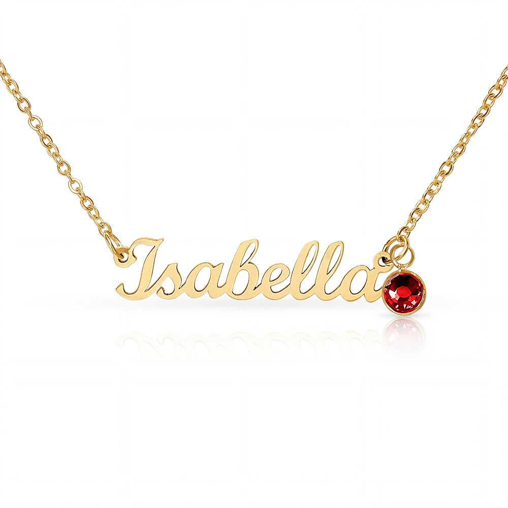 To My Granddaughter Necklace, Custom Name & Birthstone - Personalized Birthday, Graduation, Christmas Gift From Grandpa