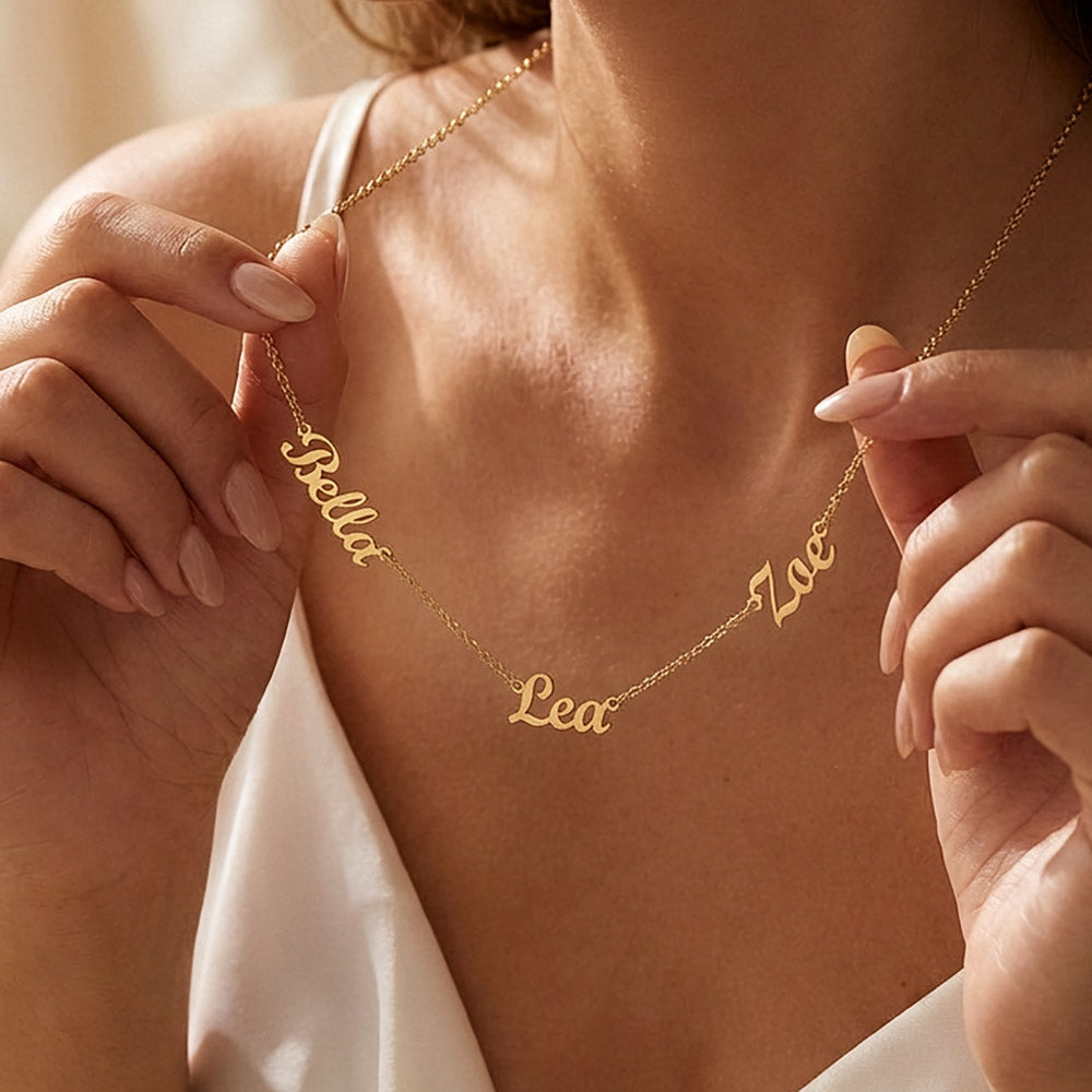 Personalized Grandkids Name Necklace - Perfect Mother's Day Gift for Grandma