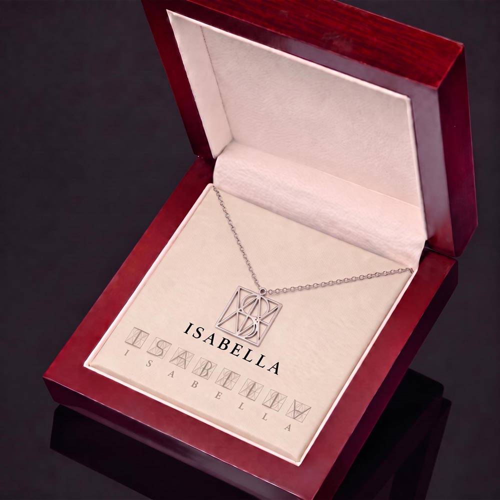 Personalized Name Necklace – Custom Geometric Monogram