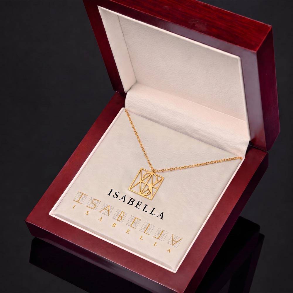 Personalized Name Necklace – Custom Geometric Monogram
