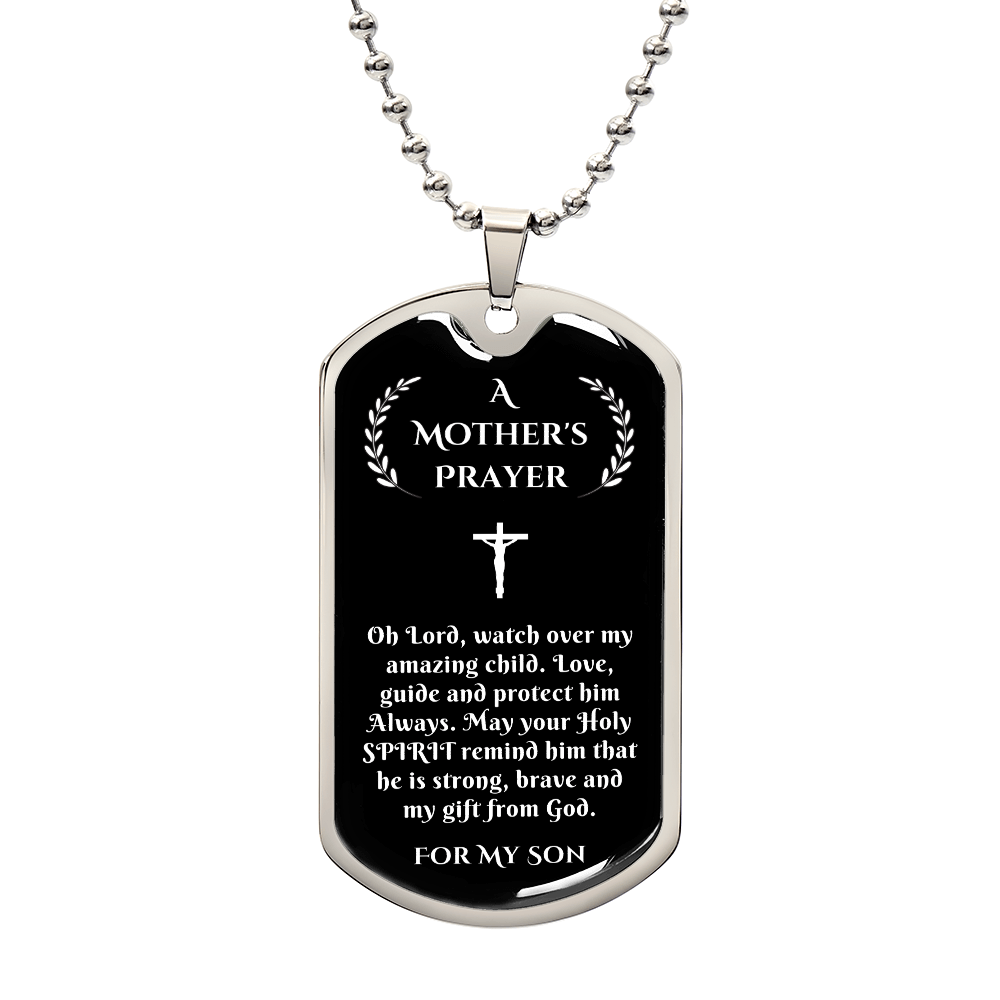 Prayer for My Son, Son Gift from Mother, Mother to Son Gift, A Mother's Prayer, Prayer Necklace Gift for Son, Birthday, Graduation