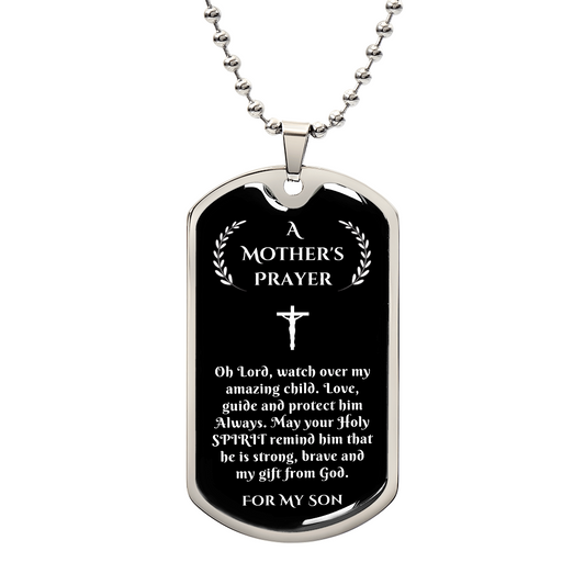 Prayer for My Son, Son Gift from Mother, Mother to Son Gift, A Mother's Prayer, Prayer Necklace Gift for Son, Birthday, Graduation