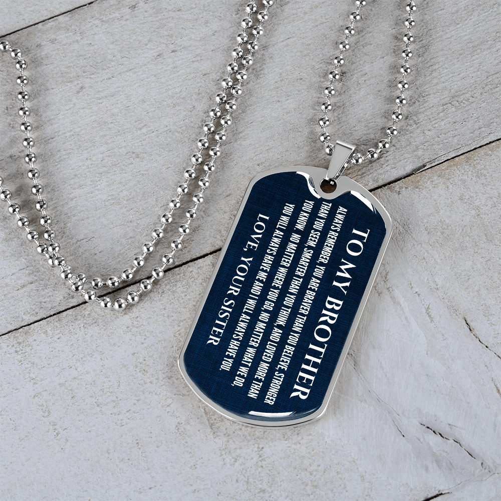 To My Brother - Personalized Dog Tag Necklace | "My Best Friend" Gift from Sister