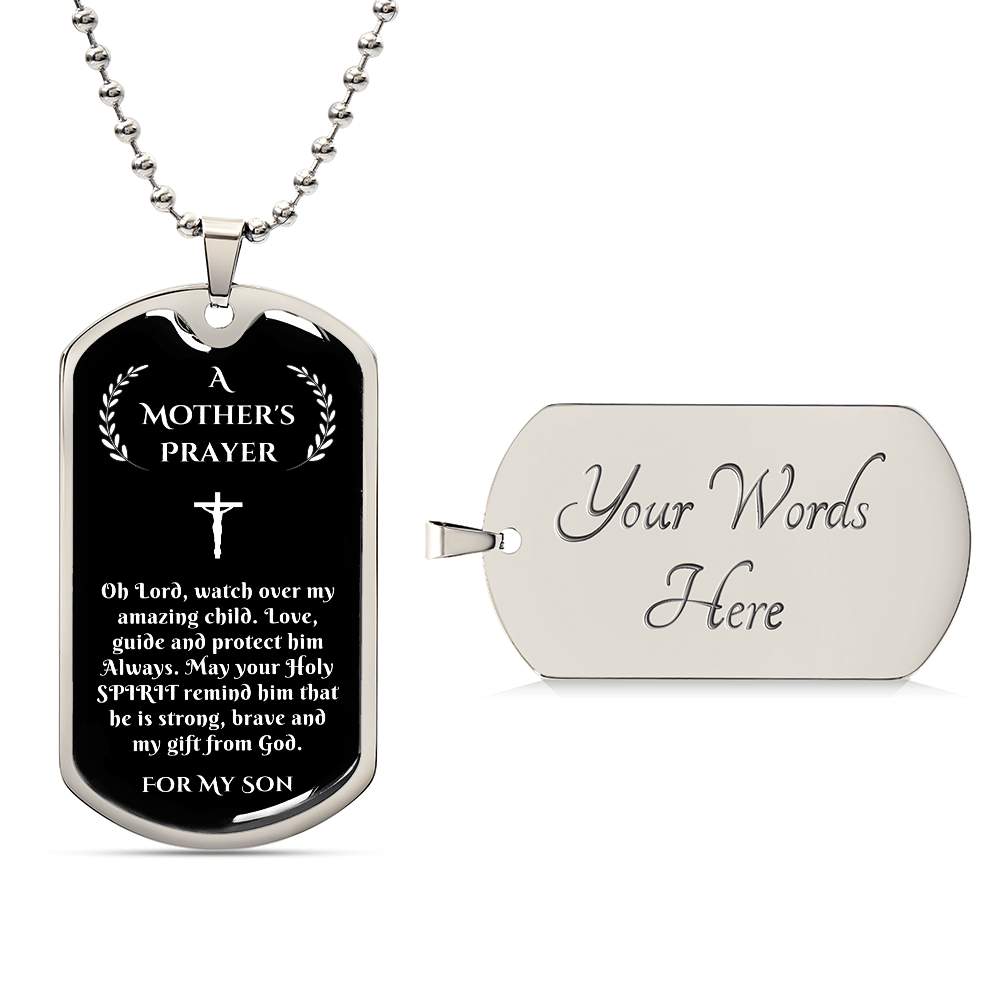 Prayer for My Son, Son Gift from Mother, Mother to Son Gift, A Mother's Prayer, Prayer Necklace Gift for Son, Birthday, Graduation