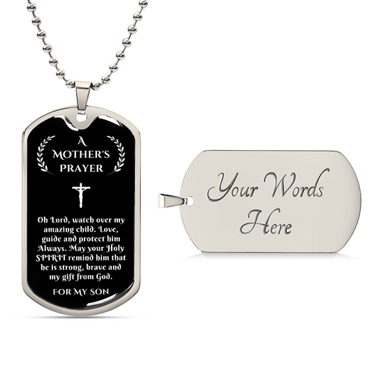 Prayer for My Son, Son Gift from Mother, Mother to Son Gift, A Mother's Prayer, Prayer Necklace Gift for Son, Birthday, Graduation