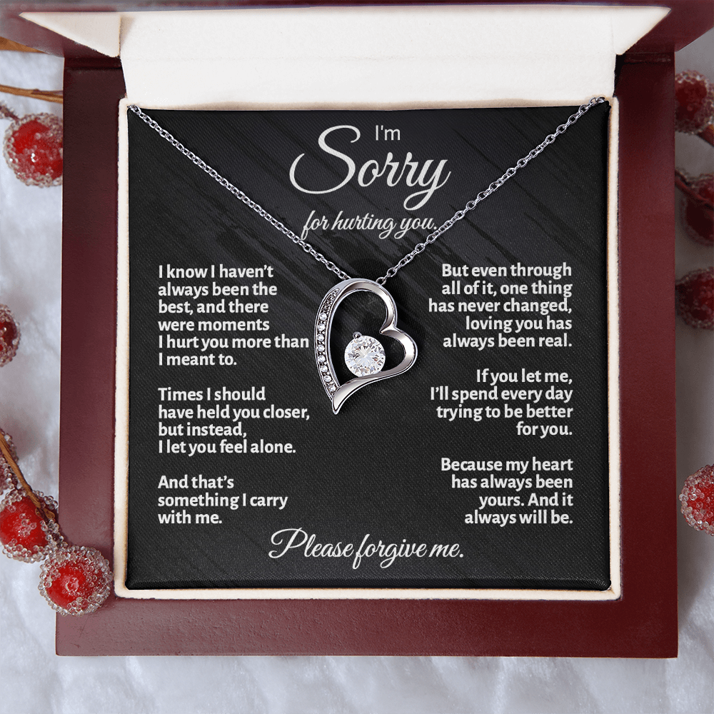 Apology Gift for Her – Love Knot Necklace | “I'm Sorry for Hurting You” Message Card