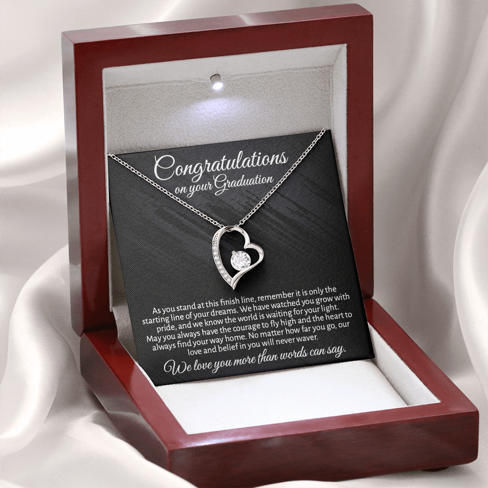 Meaningful Graduation Gift for Daughter or Granddaughter - "Congratulations" Heart Necklace