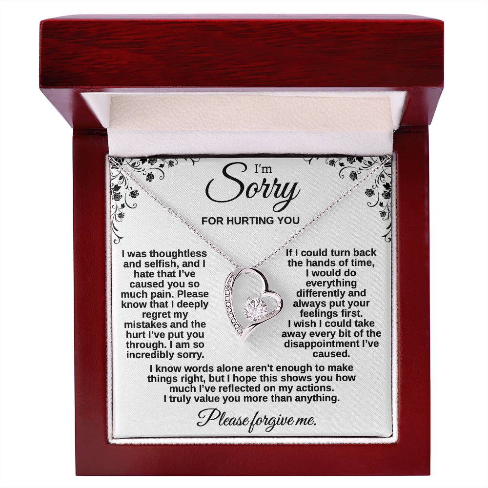 Apology Gift for Her, I'm Sorry Necklace for Girlfriend, Please Forgive Me Jewelry, Meaningful Gift for Wife after Fight, Heartfelt Message Card
