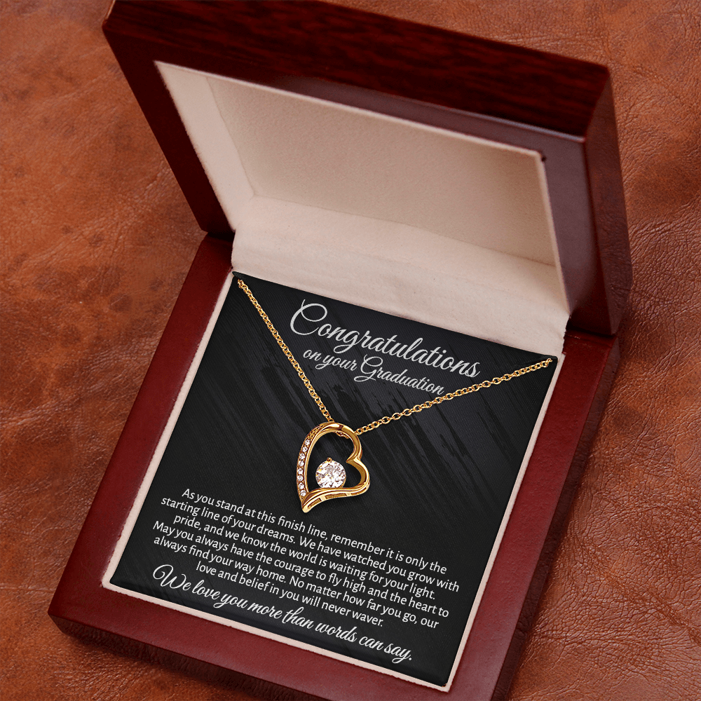 Meaningful Graduation Gift for Daughter or Granddaughter - "Congratulations" Heart Necklace