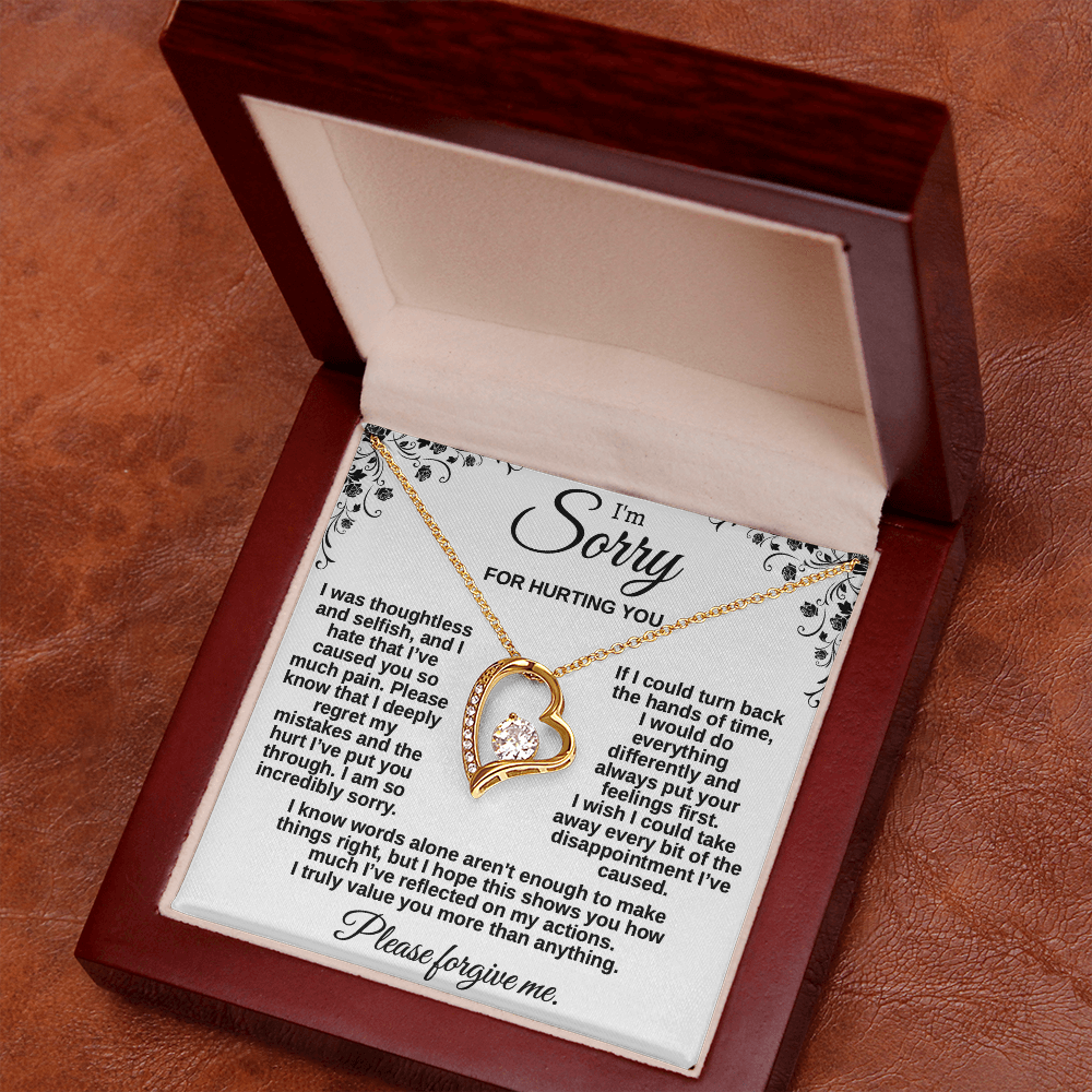 Apology Gift for Her, I'm Sorry Necklace for Girlfriend, Please Forgive Me Jewelry, Meaningful Gift for Wife after Fight, Heartfelt Message Card