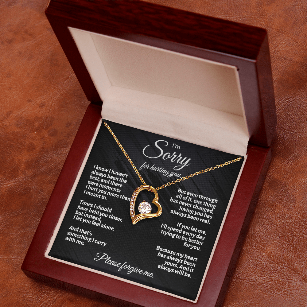 Apology Gift for Her – Love Knot Necklace | “I'm Sorry for Hurting You” Message Card