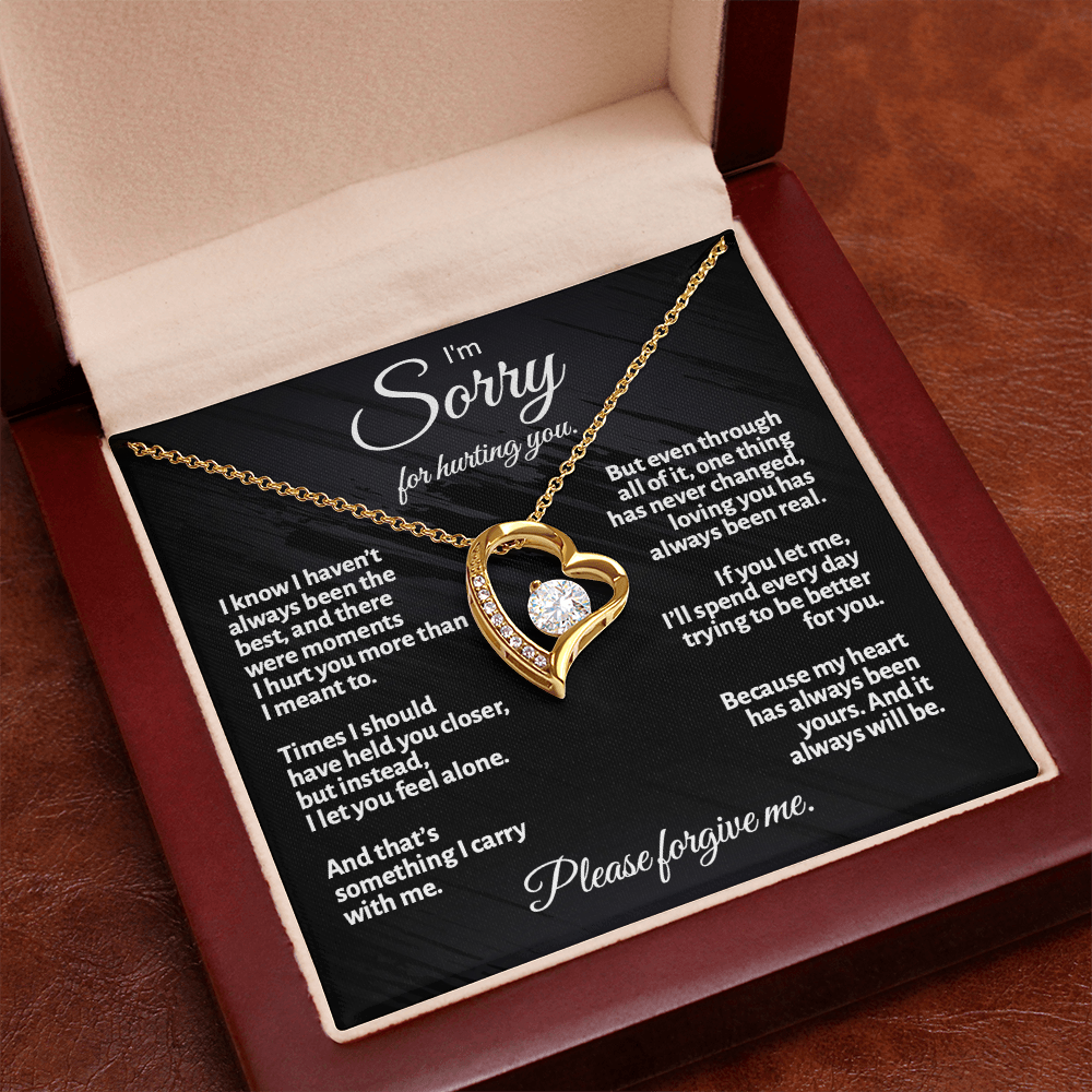 Apology Gift for Her – Love Knot Necklace | “I'm Sorry for Hurting You” Message Card