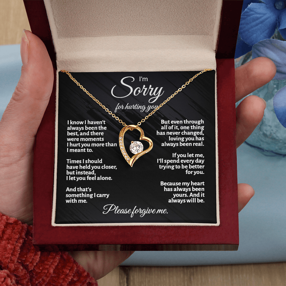 Apology Gift for Her – Love Knot Necklace | “I'm Sorry for Hurting You” Message Card