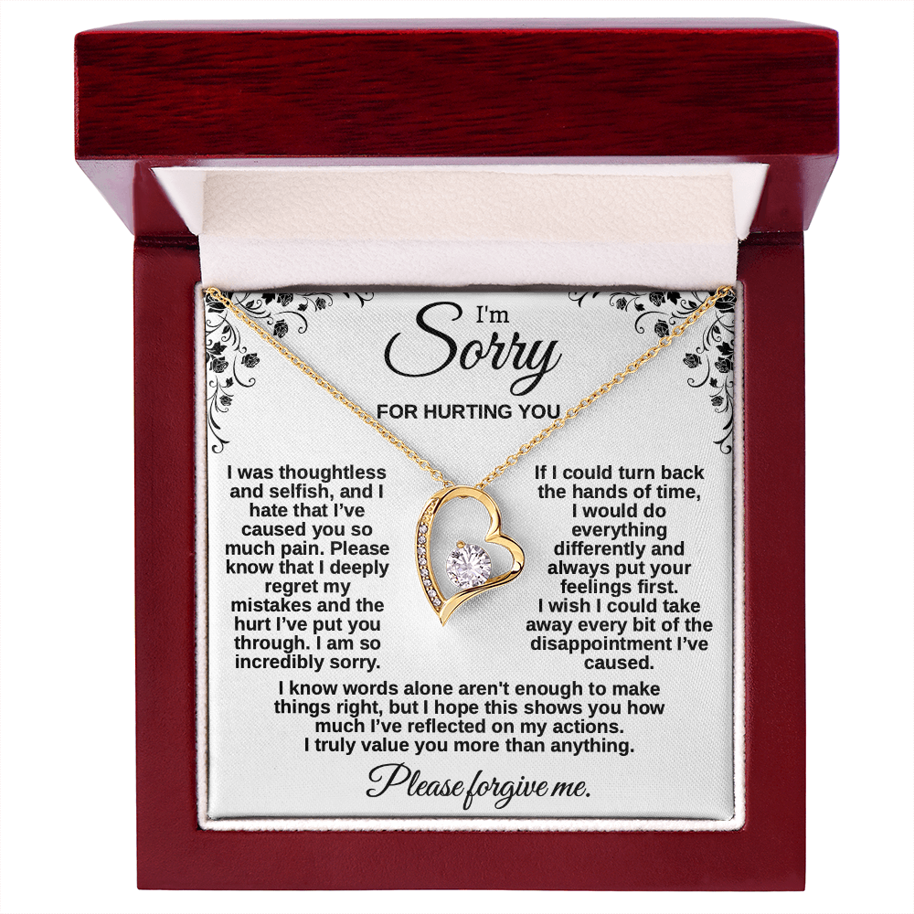 Apology Gift for Her, I'm Sorry Necklace for Girlfriend, Please Forgive Me Jewelry, Meaningful Gift for Wife after Fight, Heartfelt Message Card