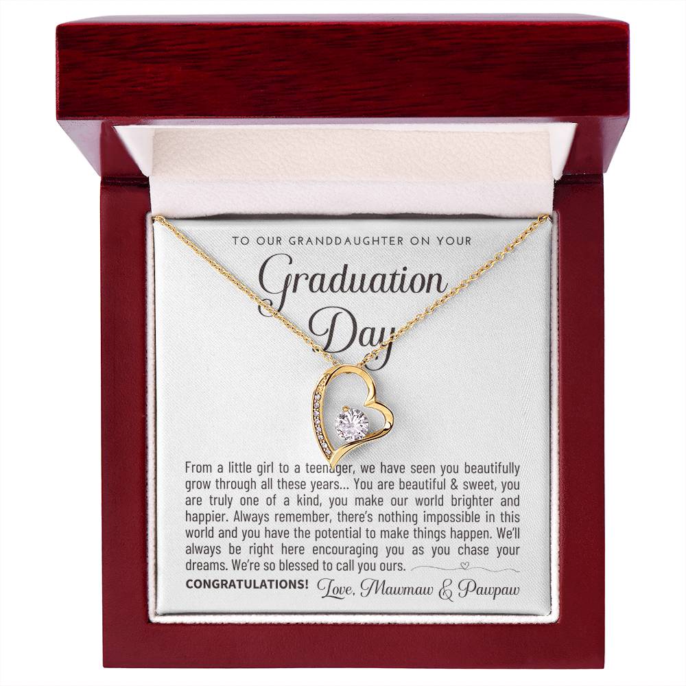Granddaughter Graduation Gift from Mawmaw & Pawpaw, Gift for Granddaughter Graduation, Granddaughter Graduation Necklace